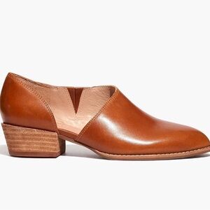 Madewell Tan Leather Block Heel Loafers